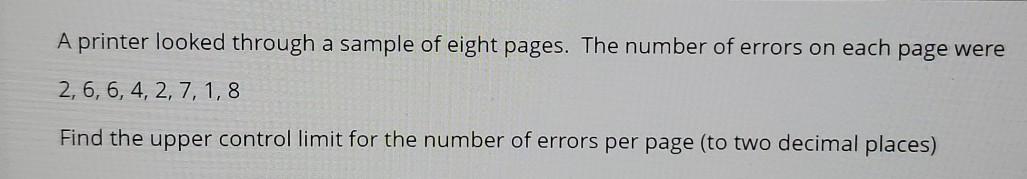 A printer looked through a sample of eight pages.