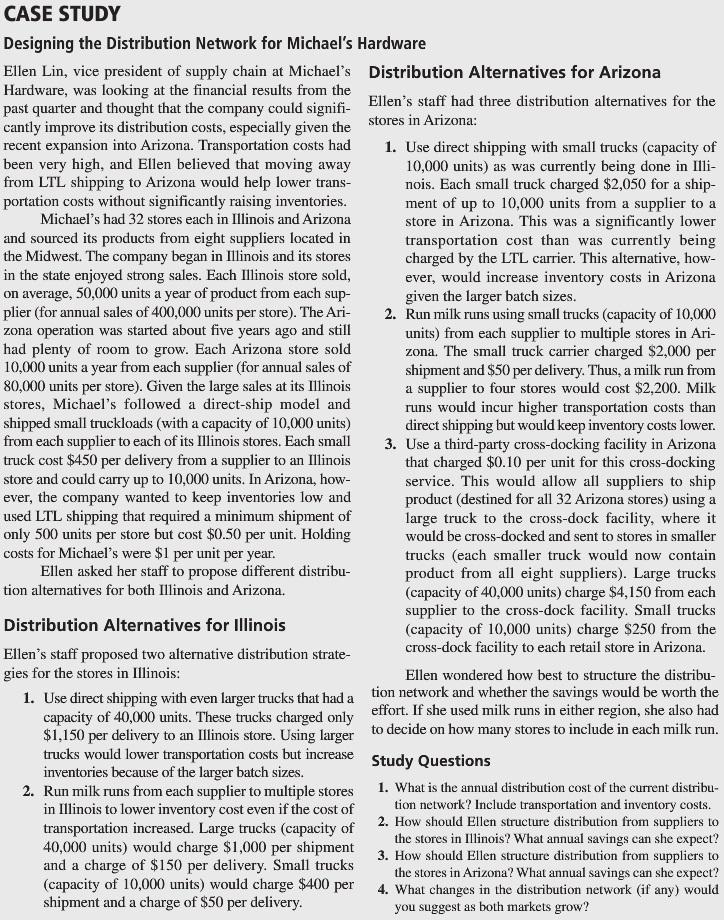 a CASE STUDY Designing the Distribution Network