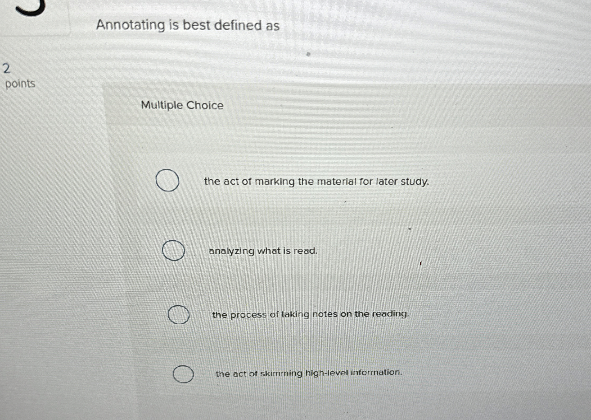 Annotating is best defined as 2 points Multiple