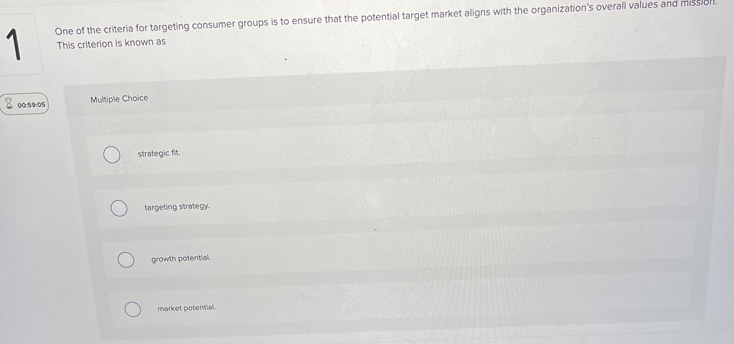 This criterion is known as 0 0 : 5 9 : 0 5