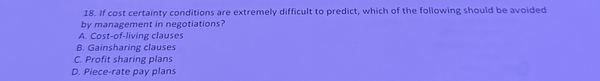 If cost certainty conditions are extremely