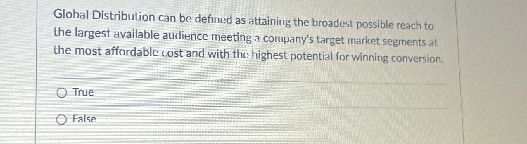 Global Distribution can be defined as attaining
