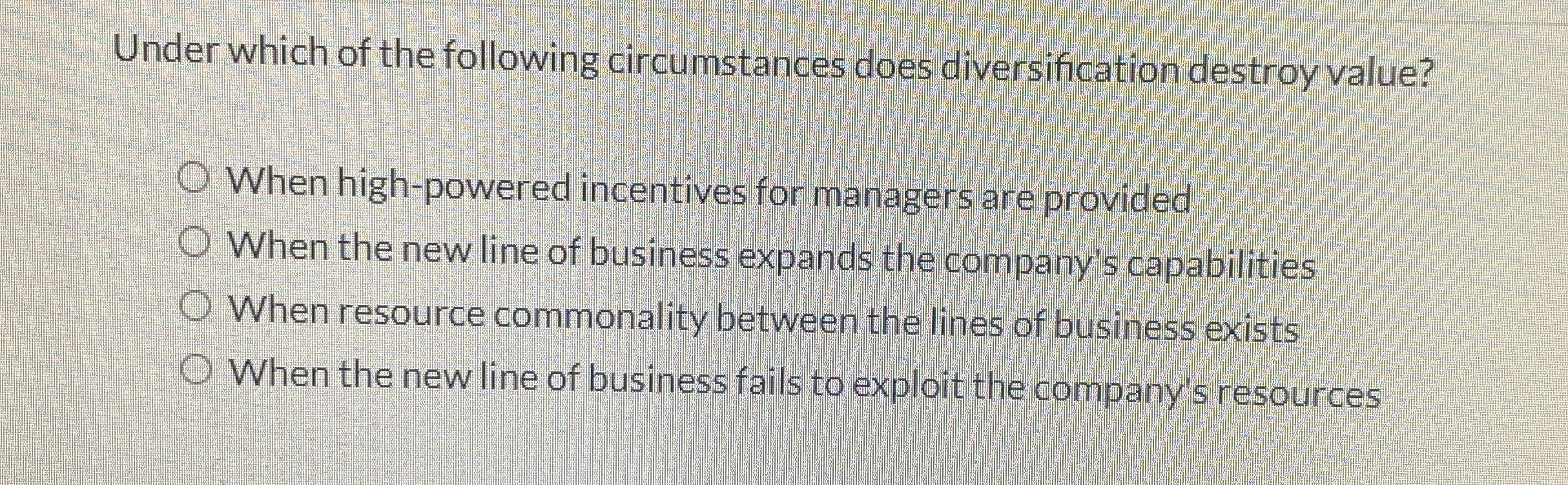 Under which of the following circumstances does