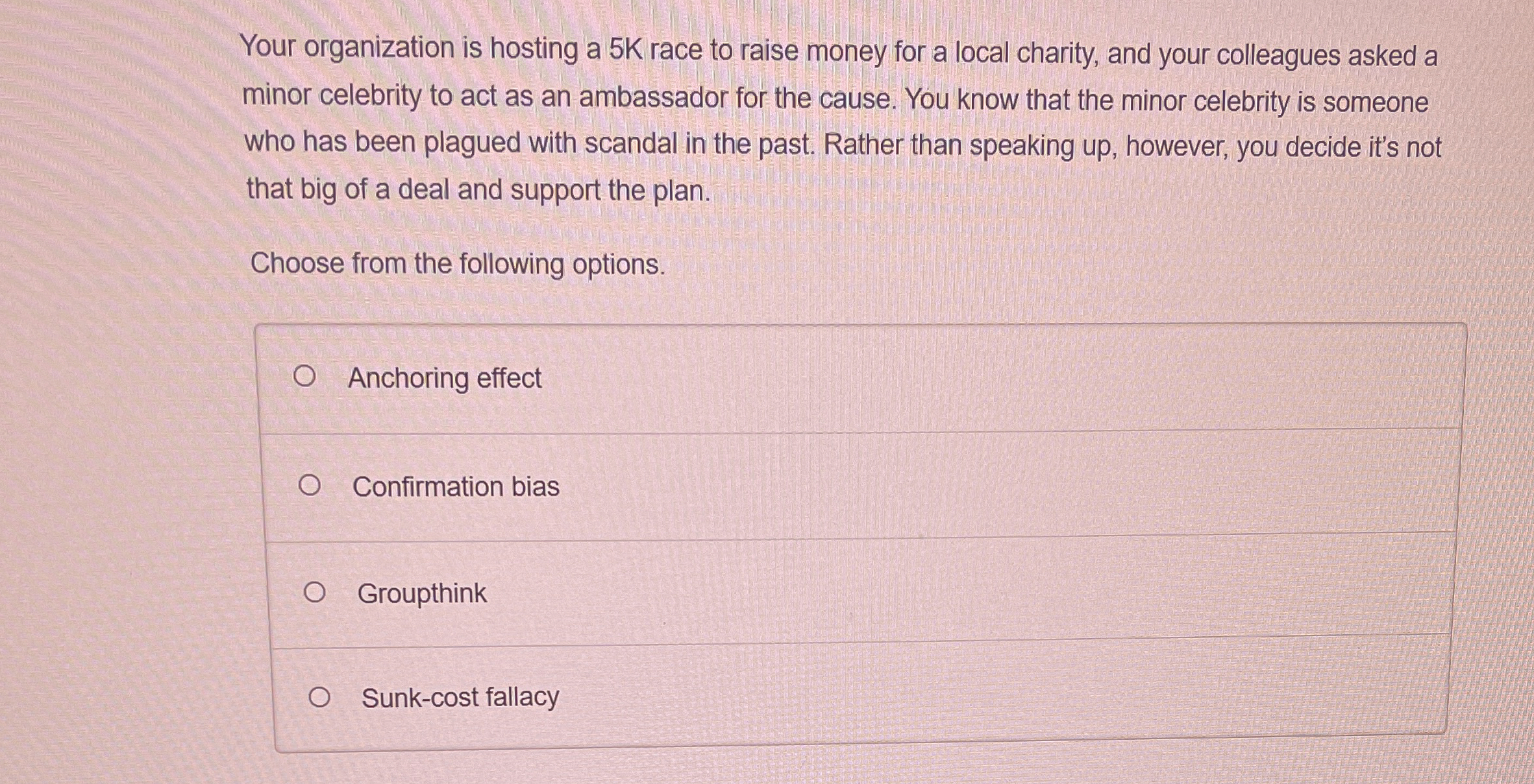 Your organization is hosting a 5 K race to raise