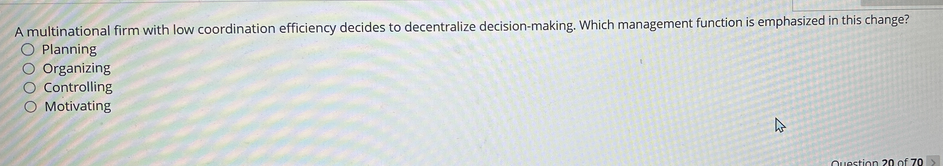 A multinational firm with low coordination