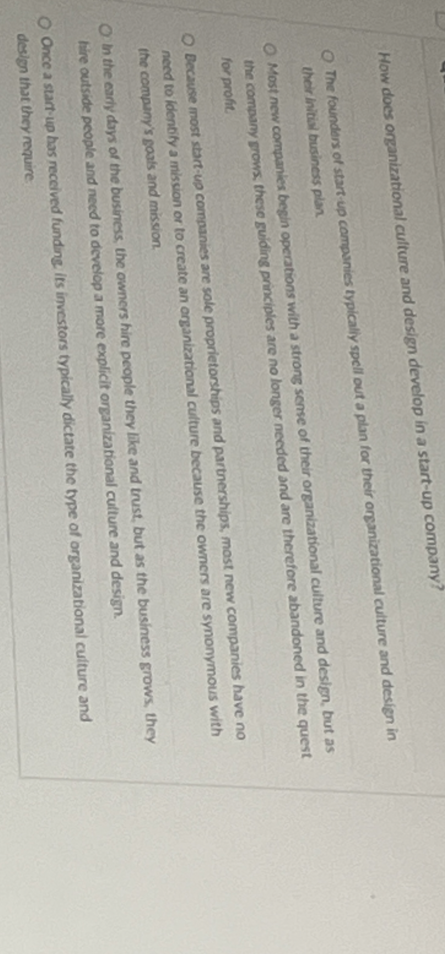 How does onganizational culture and design