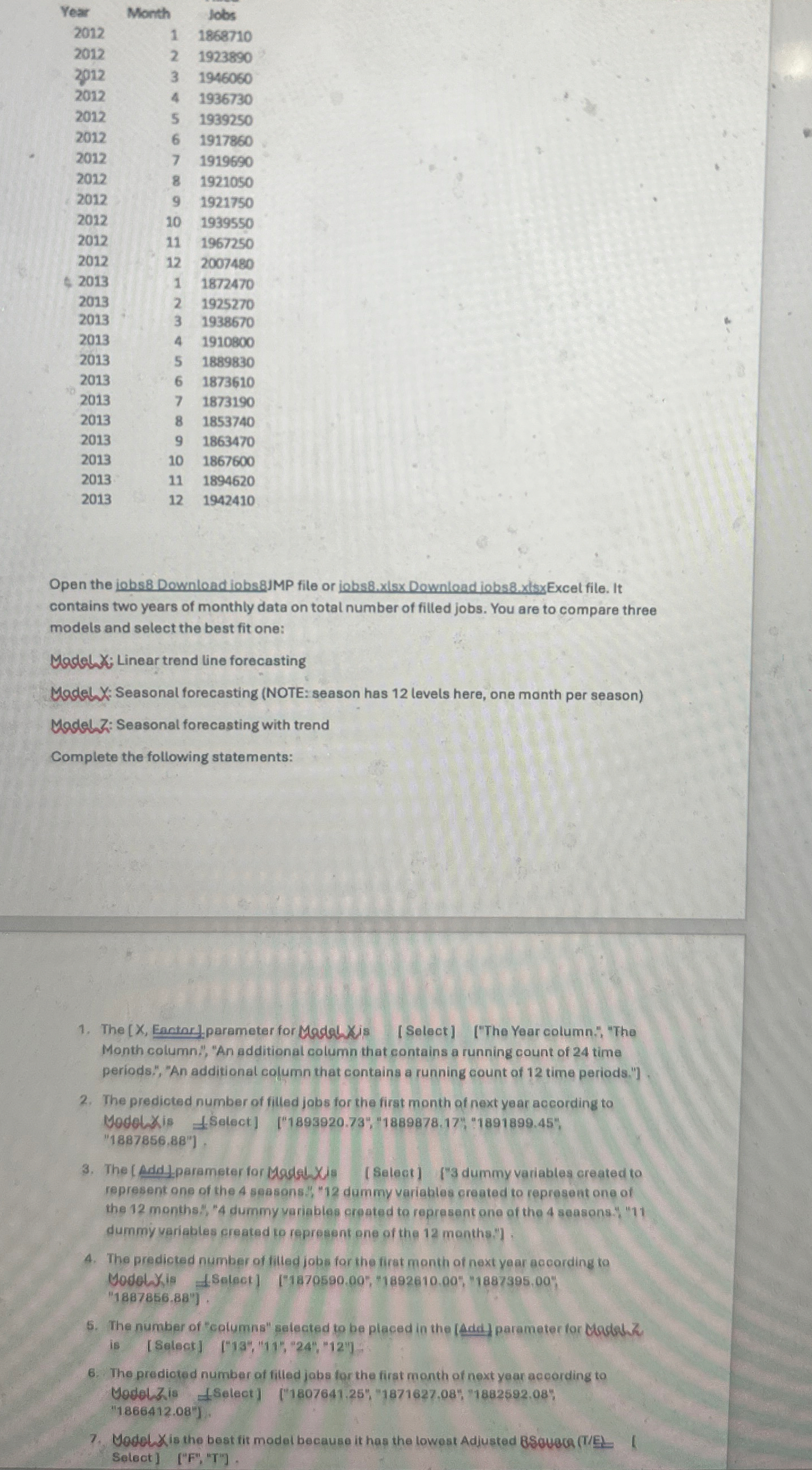 \ table [ [ Year , Month,Jobs ] , [ 2 0 1 2 , 1 ,