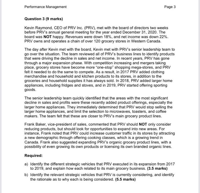 Performance Management Page 3 Question 3 (9