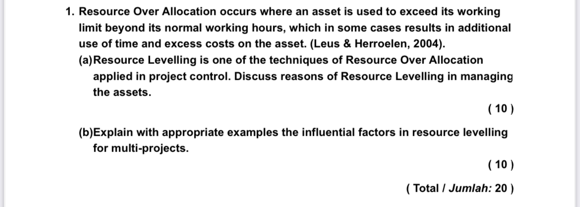 1 . Resource Over Allocation occurs where an