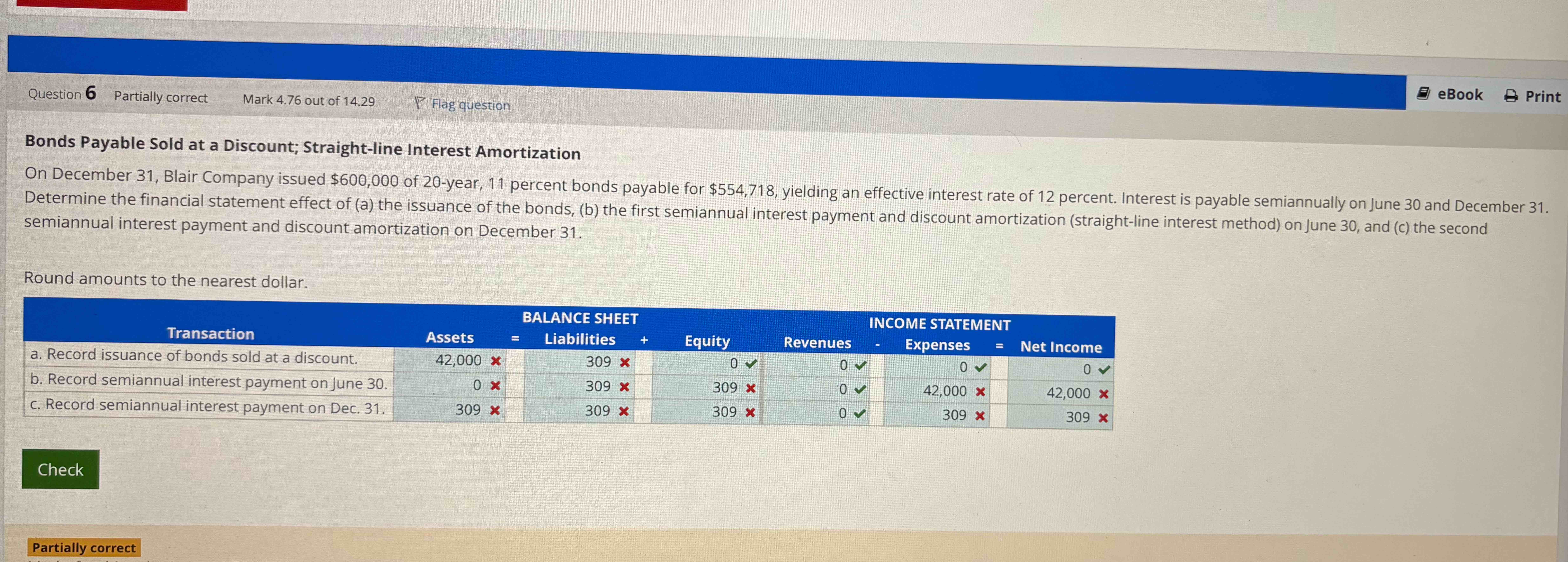 Bonds Payable Sold at a Premium; Straight - line