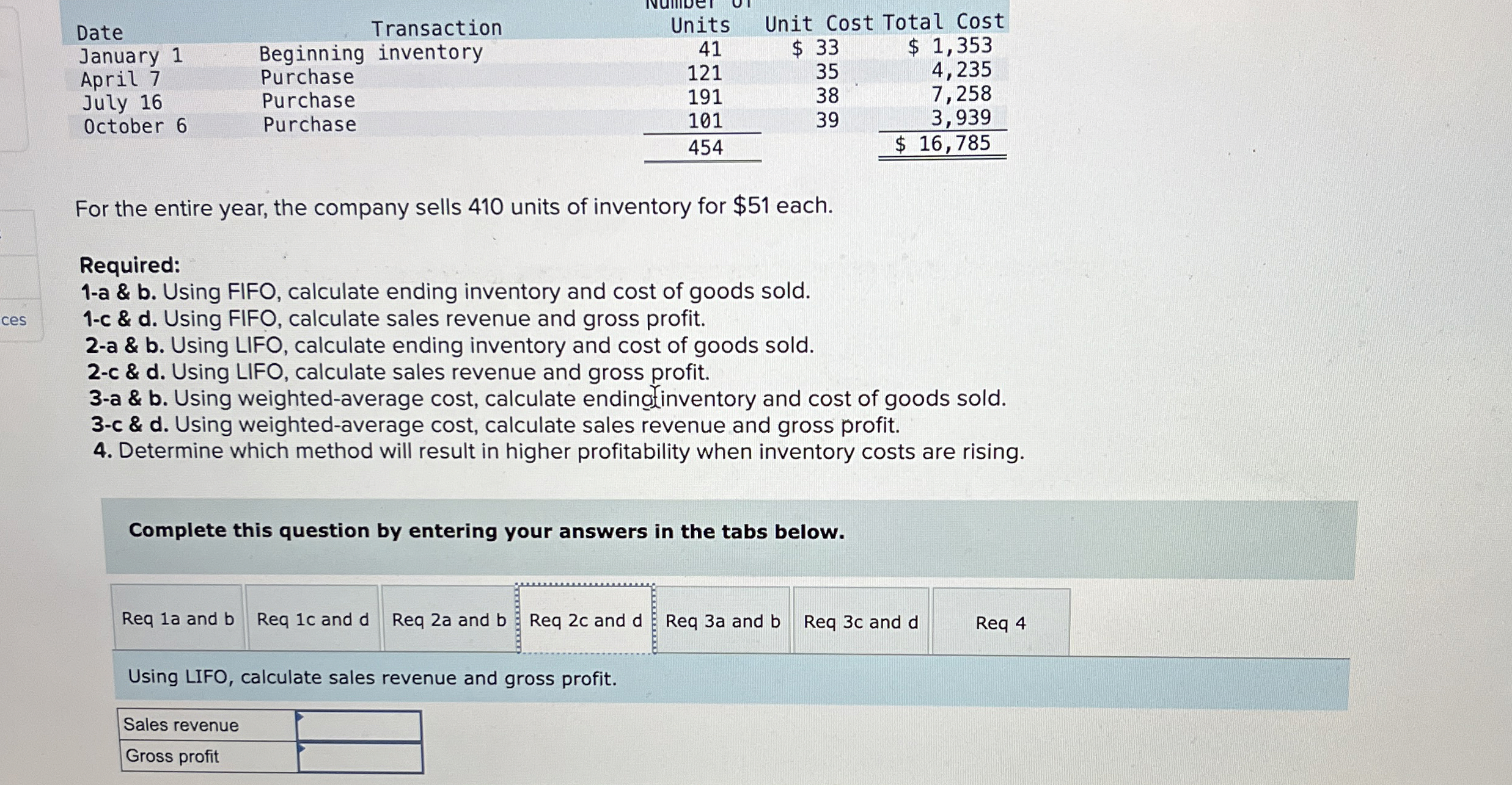 \ table [ [ Date , Transaction,Units,Unit Cost
