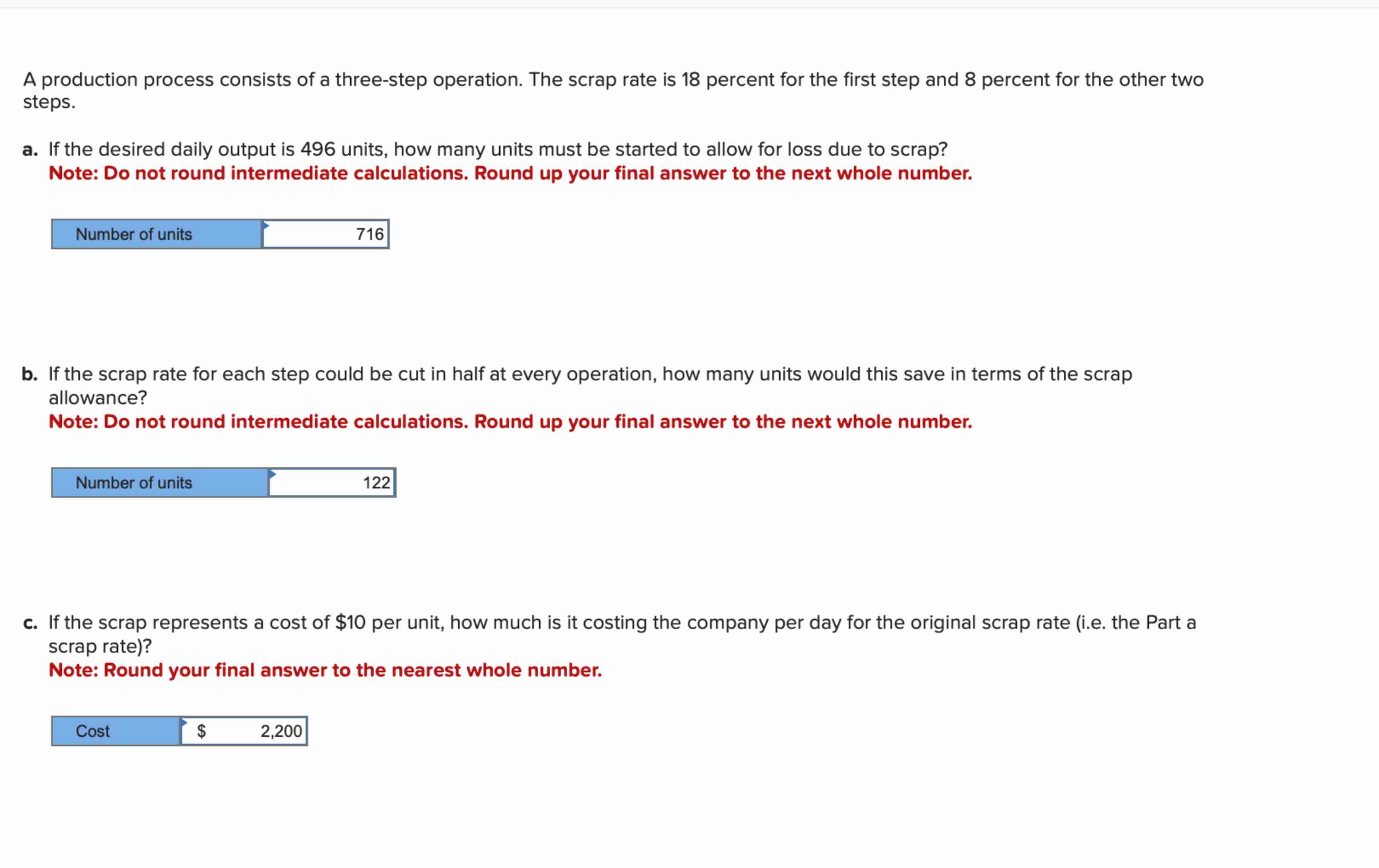A production process consists of a three - step