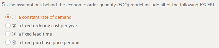 5 . The assumptions behind the economic order