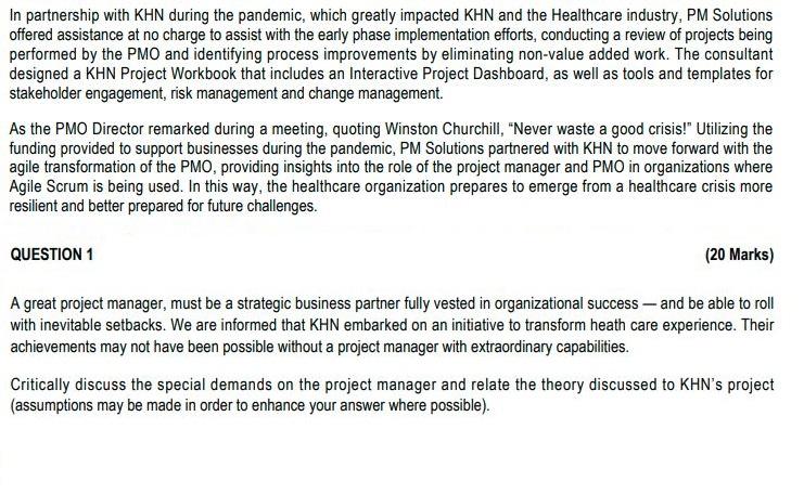 STUDY CASE STRATEGIC PROJECT MANAGEMENT ONE