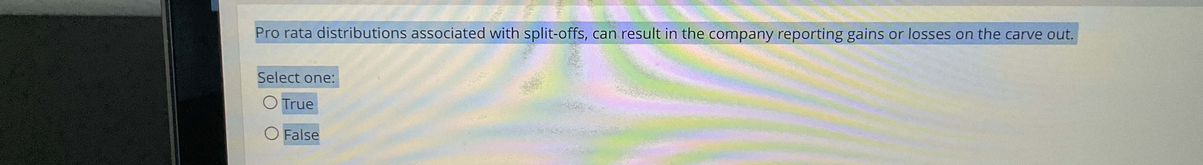 Pro rata distributions associated with split -