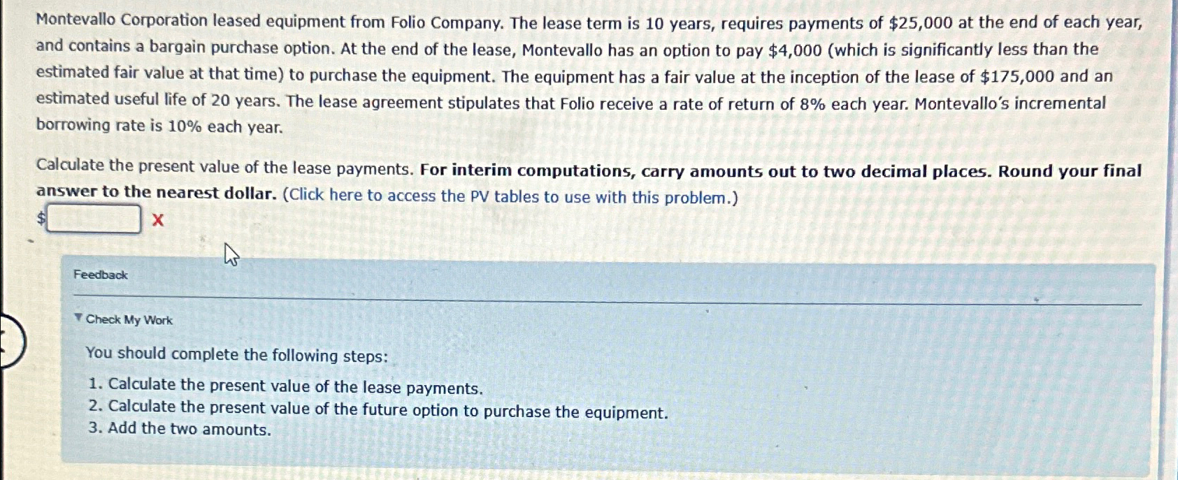 Lease Payments Montevallo Corporation leased