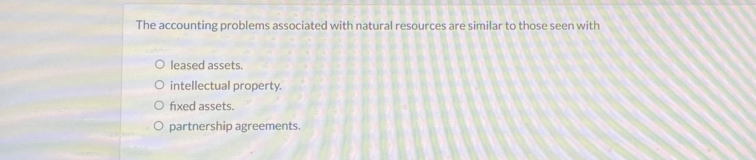 The accounting problems associated with natural