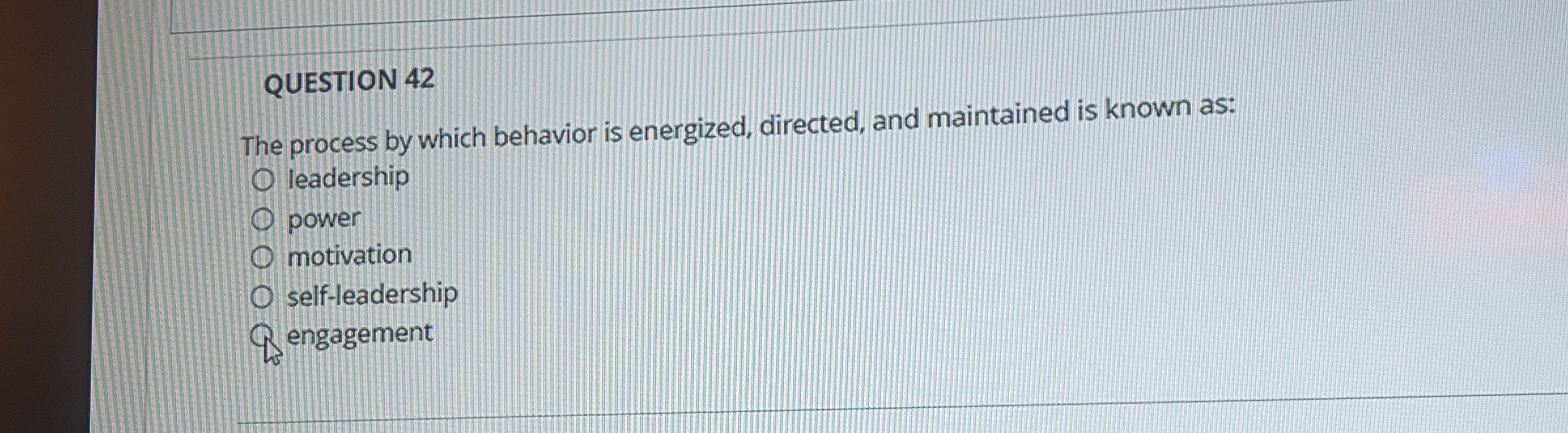 QUESTION 4 2 The process by which behavior is