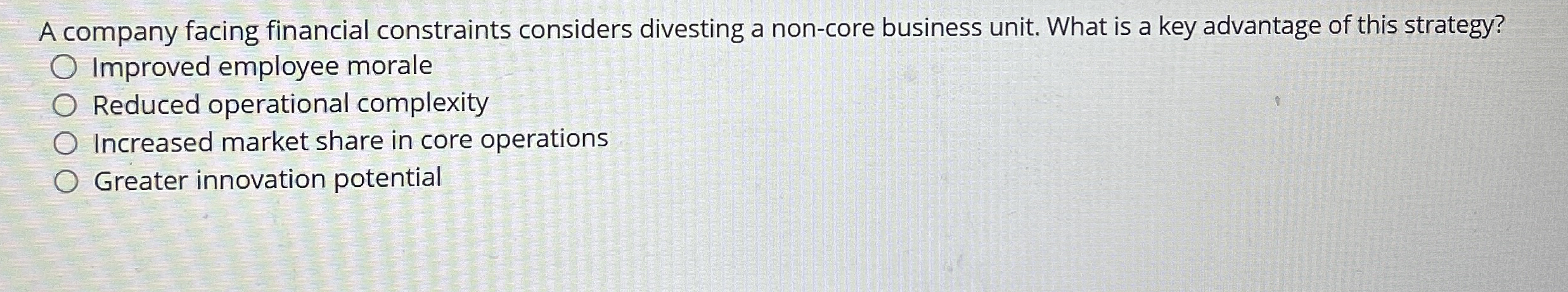 A company facing financial constraints considers