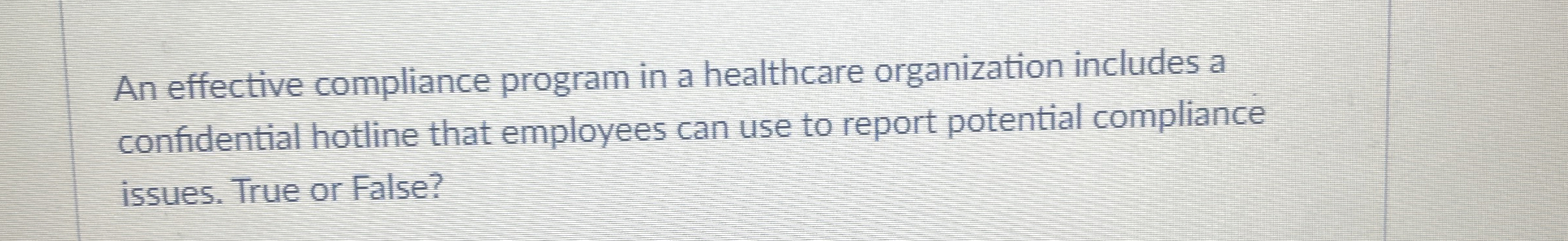 An effective compliance program in a healthcare