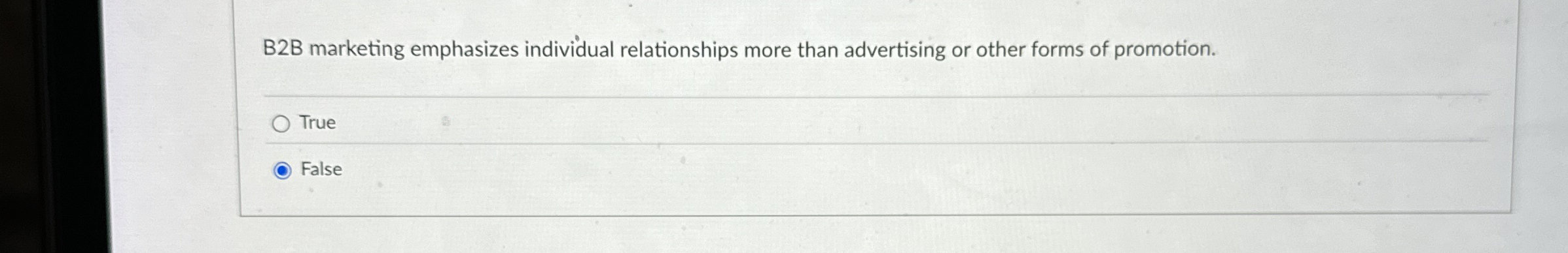 B 2 B marketing emphasizes individual