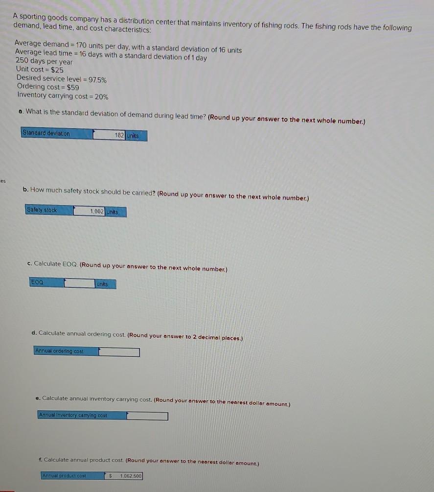 A sporting goods company has a distribution