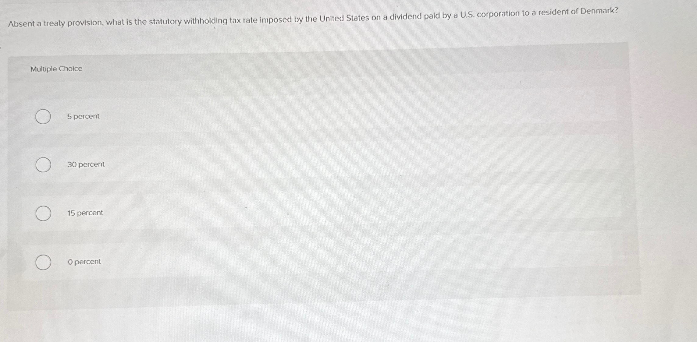Absent a treaty provision, what is the statutory