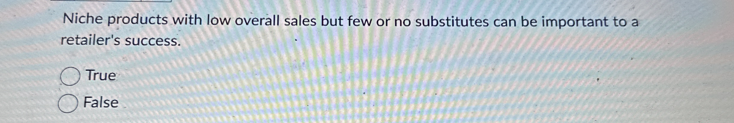 Niche products with low overall sales but few or