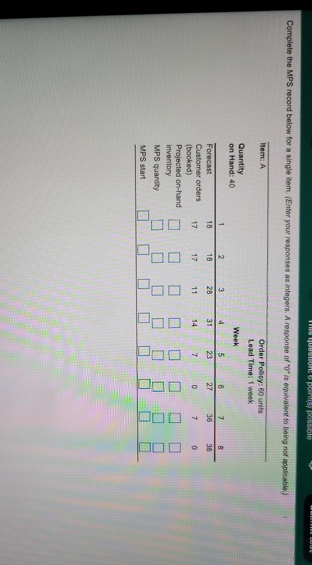 THIS question: 6 point(s) possible UN LLUL