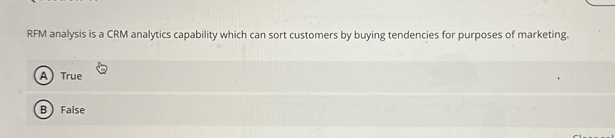RFM analysis is a CRM analytics capability which