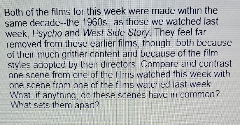 1 In your reading for this week, Jon Lewis notes