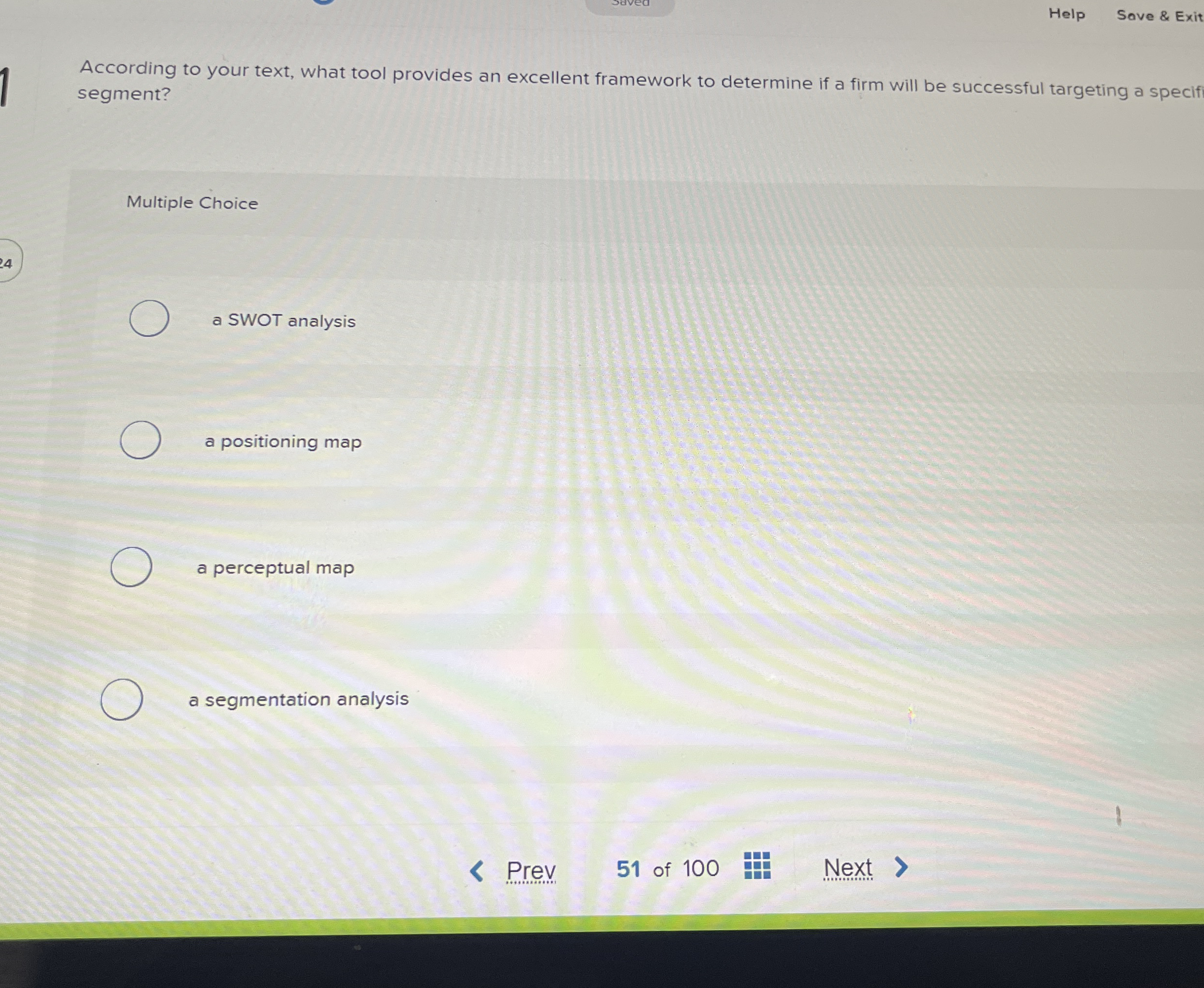 Help Save & Exit According to your text, what