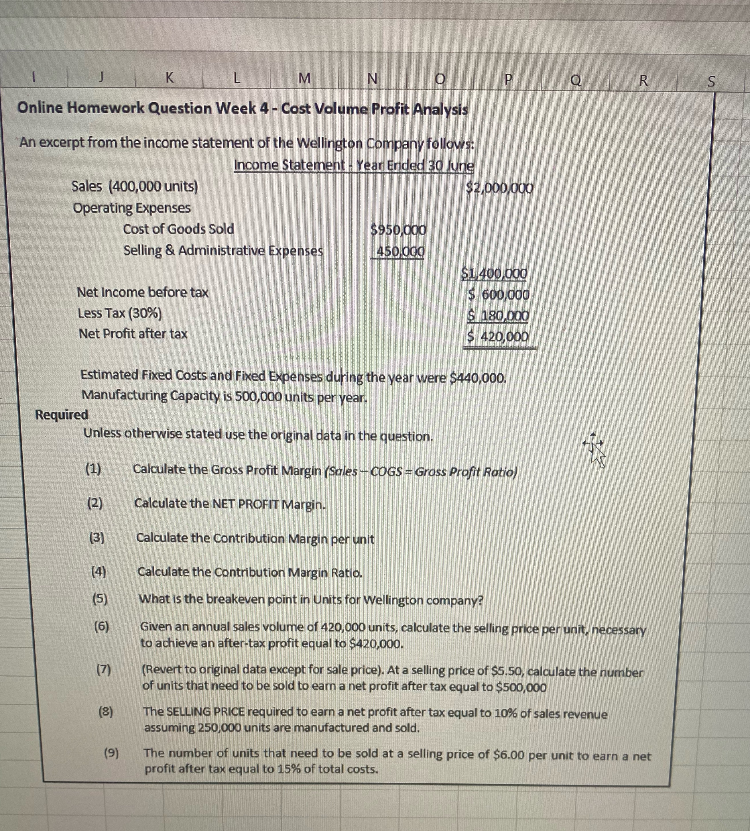 Accounting problem K M R S Online Homework