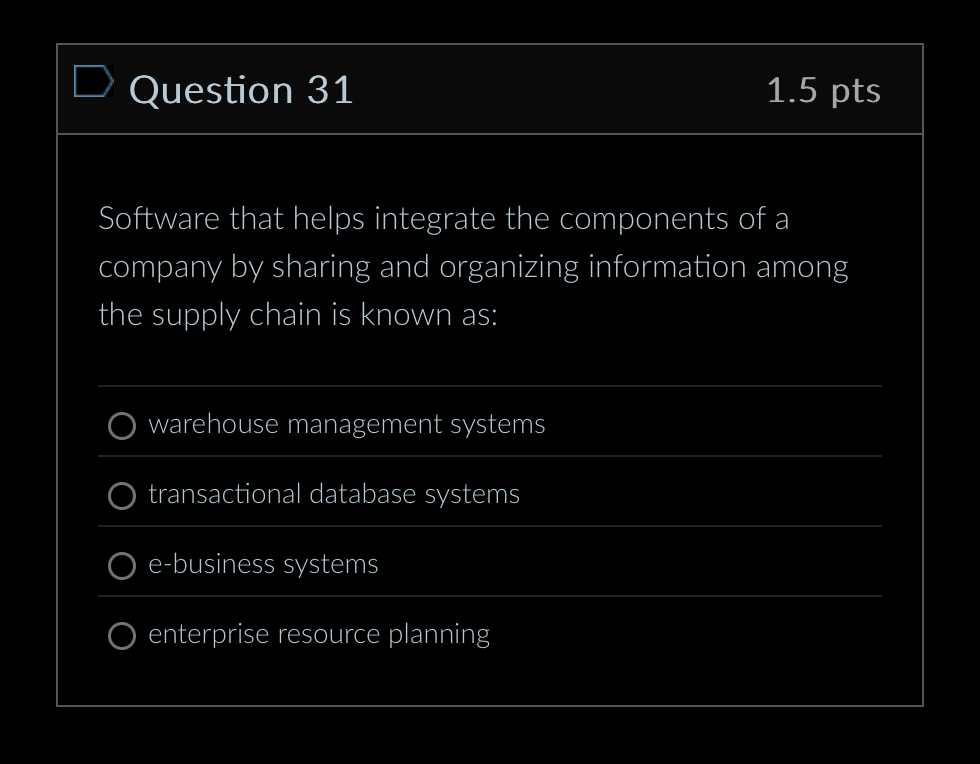 Question 3 1 1 . 5 pts Software that helps