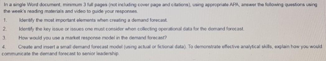How to create question 4 ? In a single Word