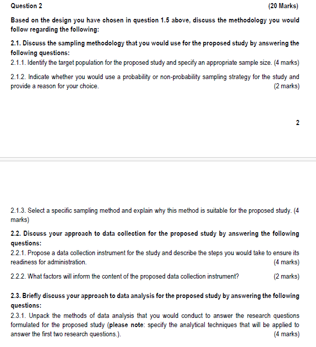 The tentative topic for a research proposal