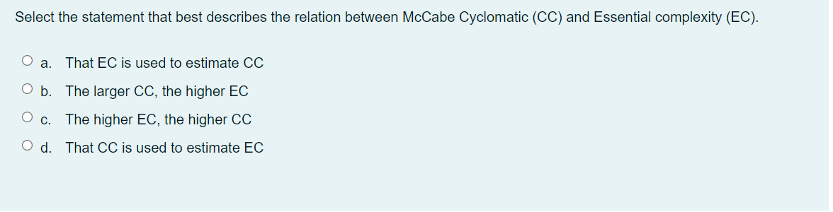 161 Select the statement that best describes the