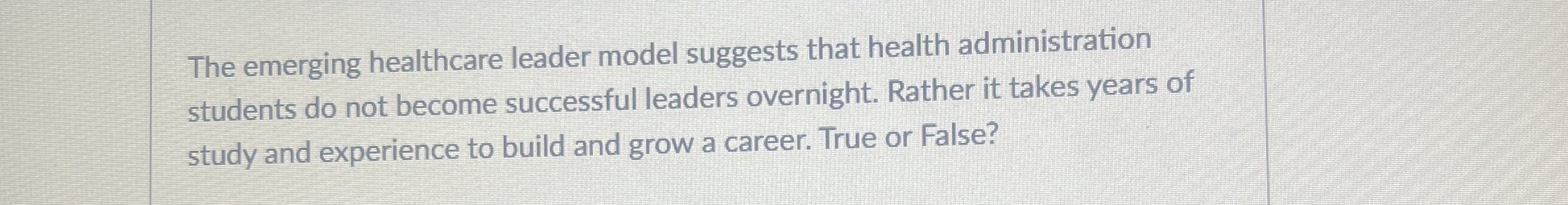 The emerging healthcare leader model suggests