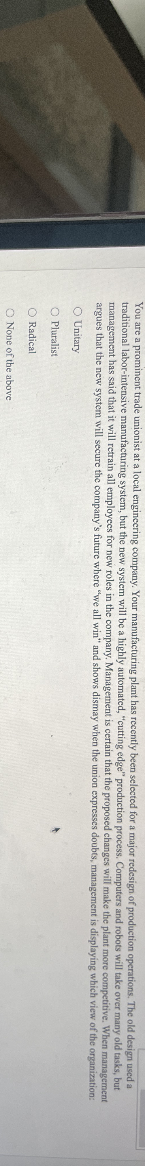 You are a prominent trade unionist at a local