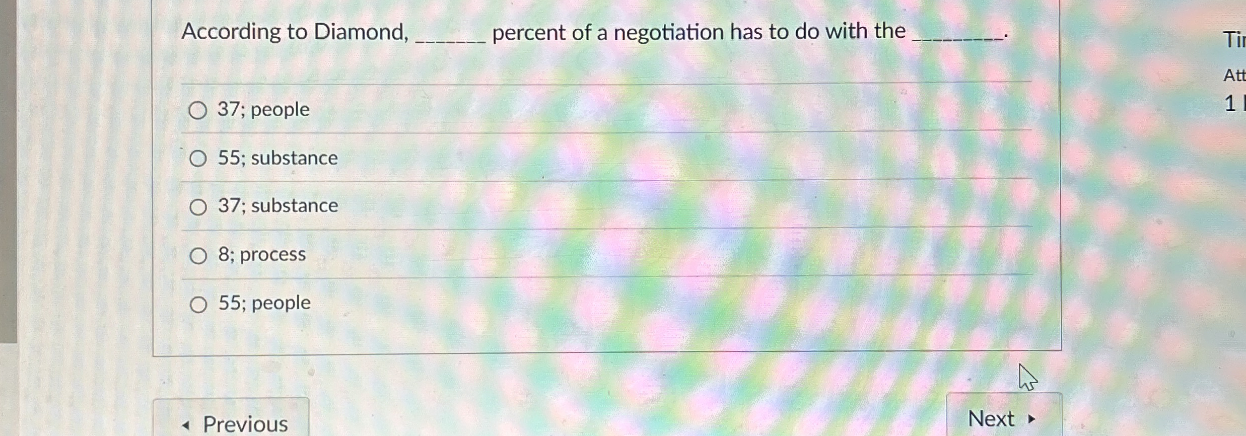 According to Diamond, percent of a negotiation