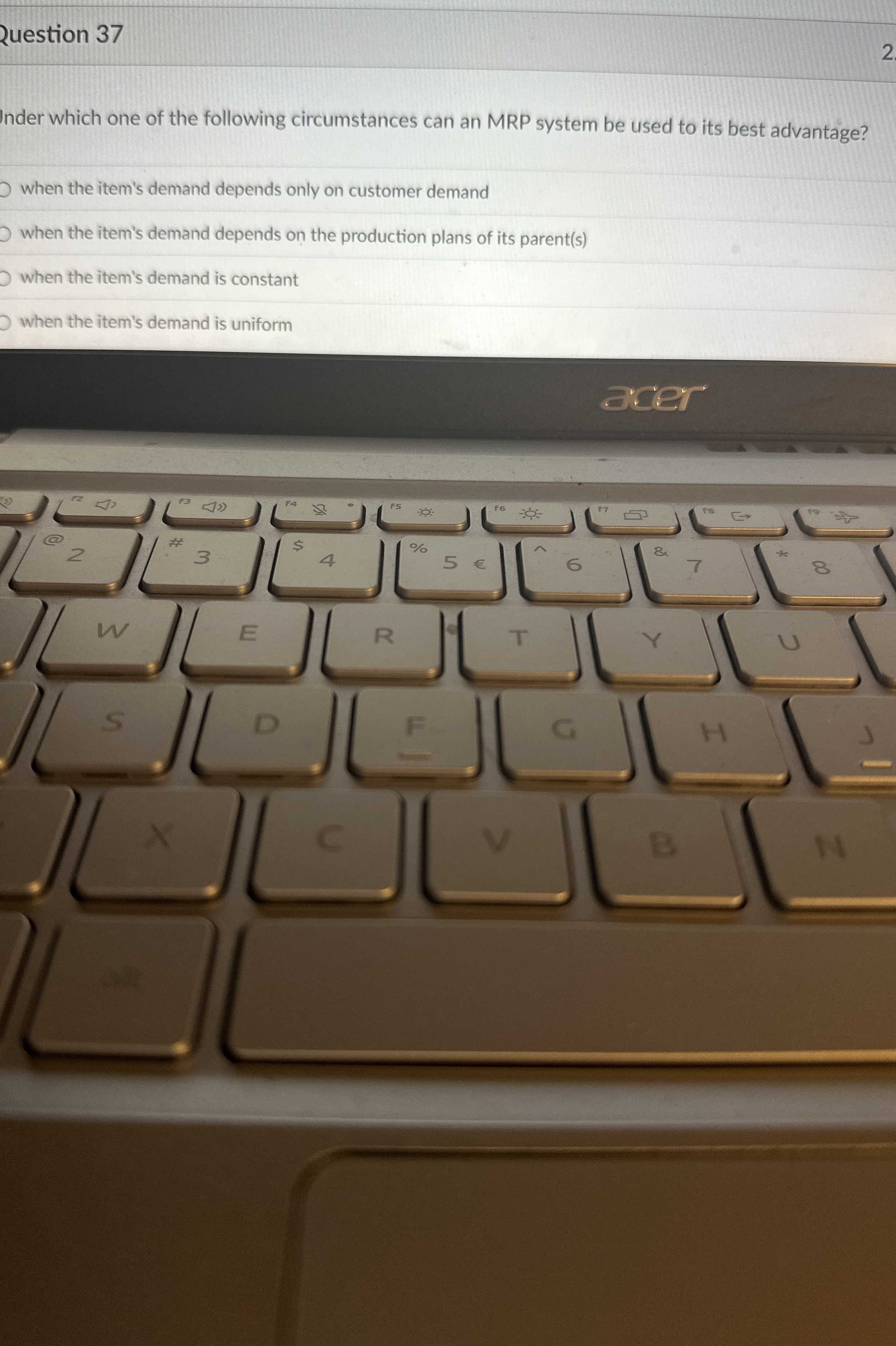 uestion 3 7 2 Inder which one of the following