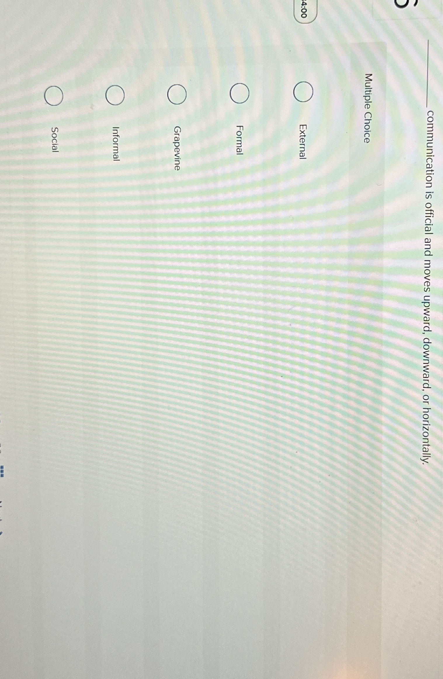q , communication is official and moves upward,