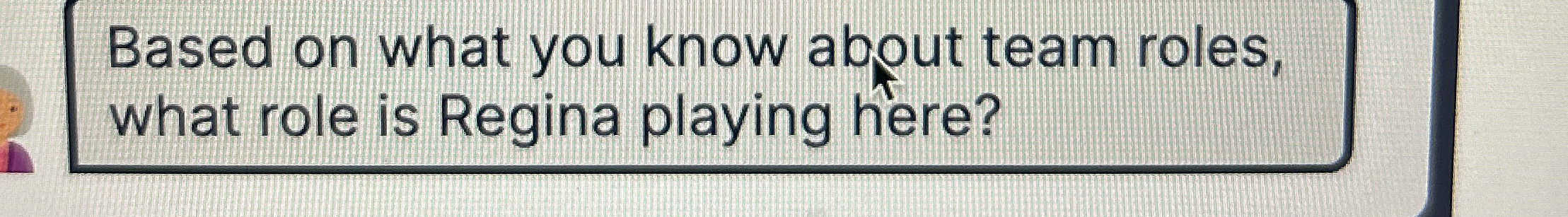 Based on what you know about team roles, what