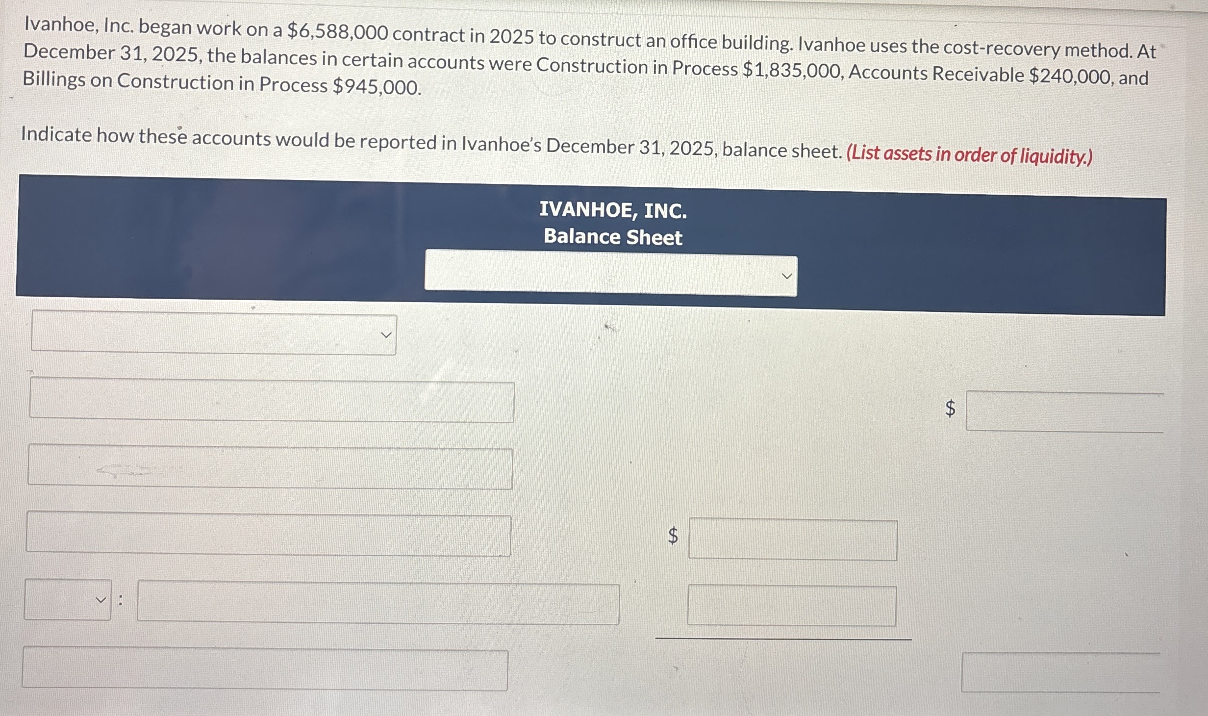 Ivanhoe, Inc. began work on a $ 6 , 5 8 8 , 0 0 0