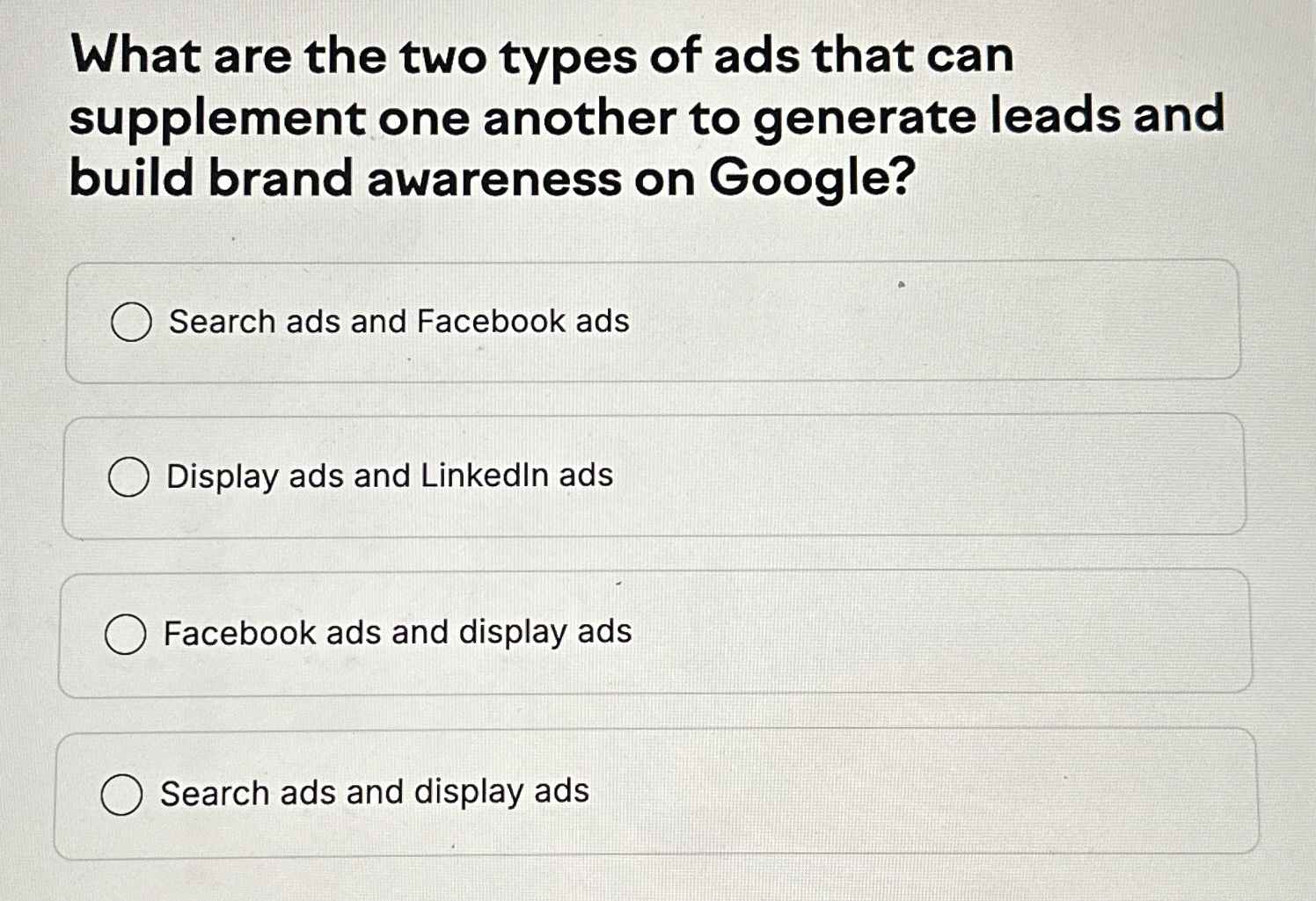 What are the two types of ads that can supplement