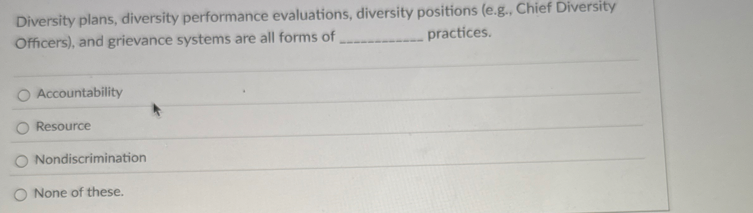 Diversity plans, diversity performance