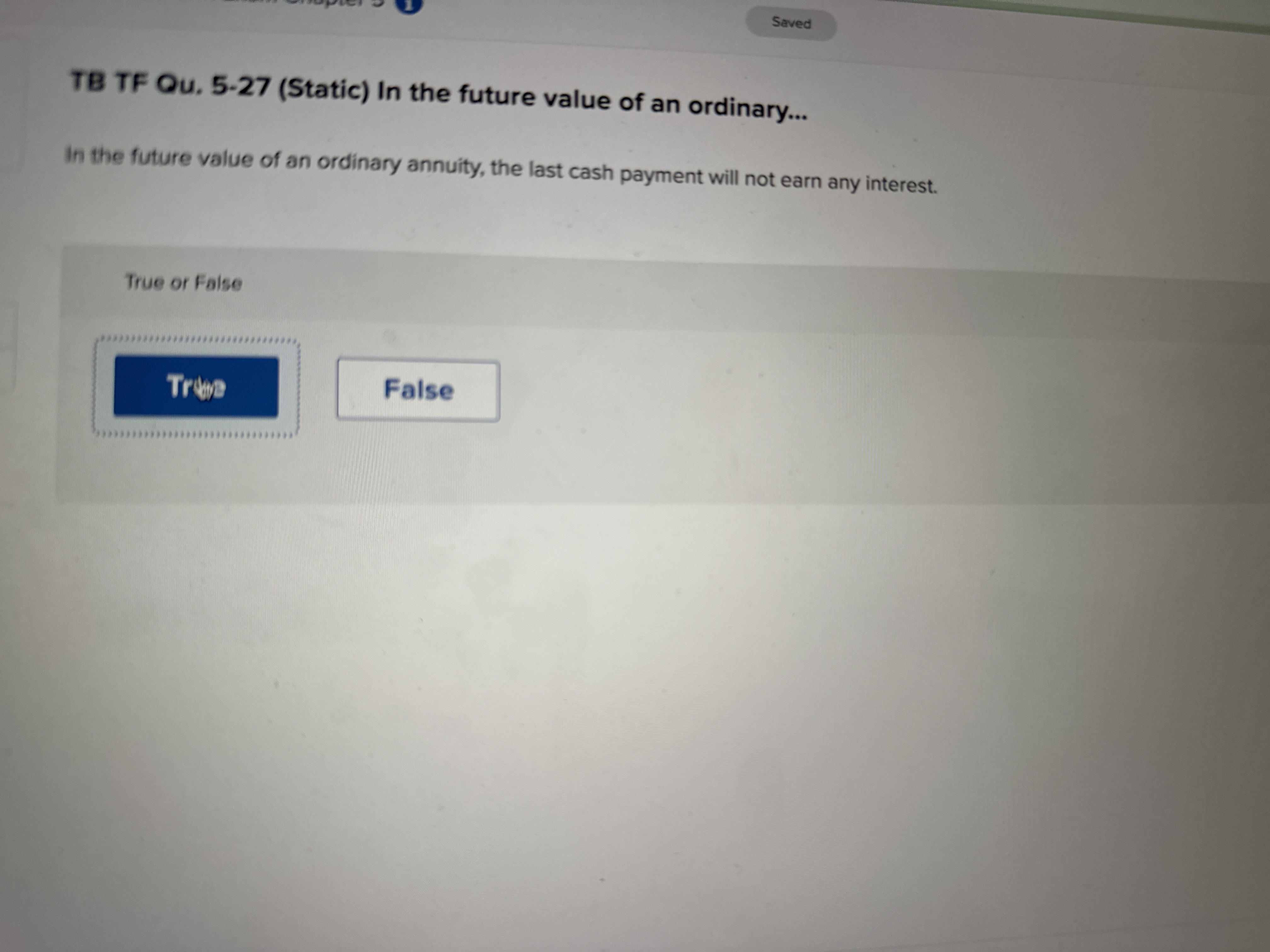 TB TF Qu . 5 - 2 7 ( Static ) In the future value