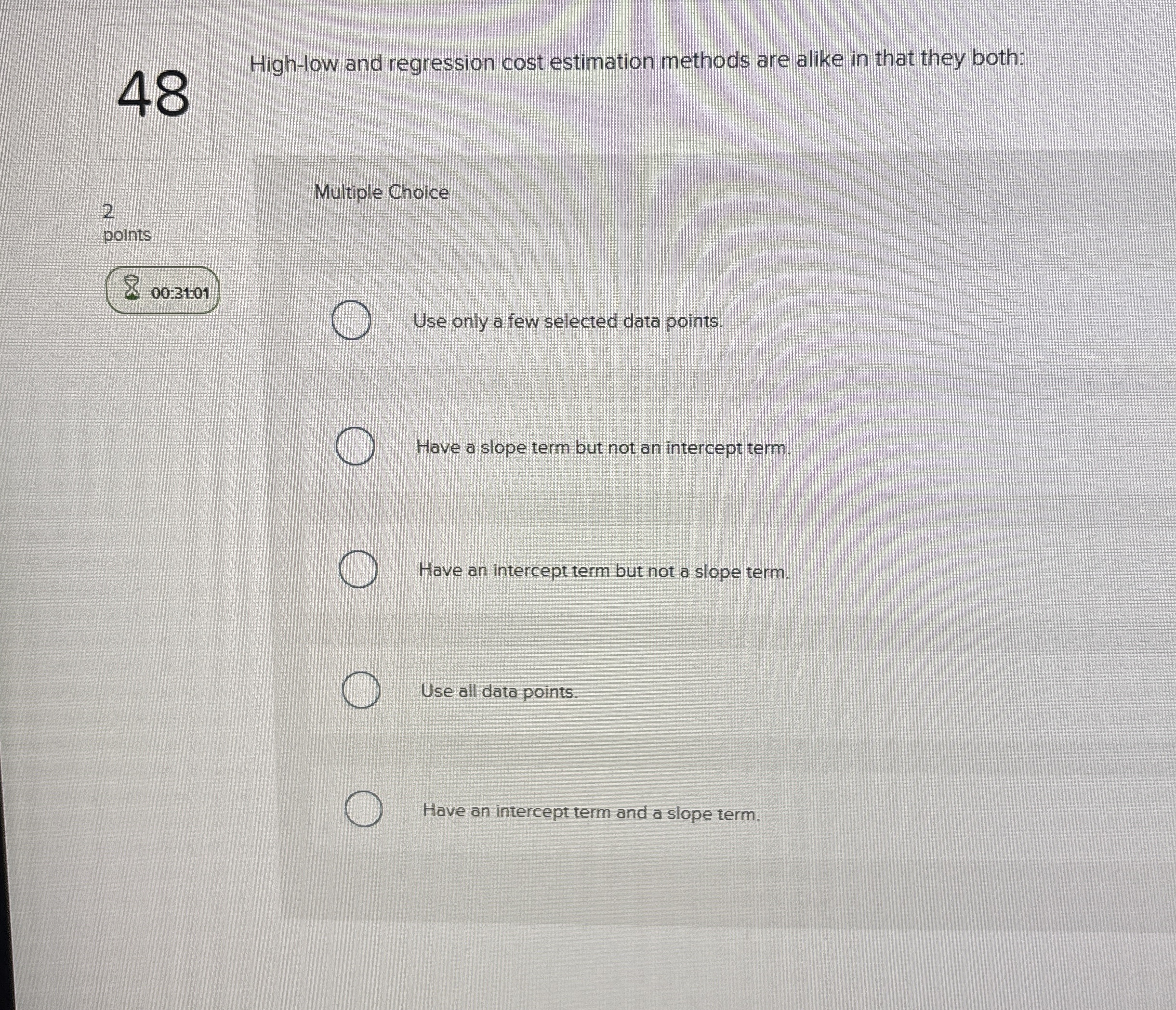 4 8 High - low and regression cost estimation