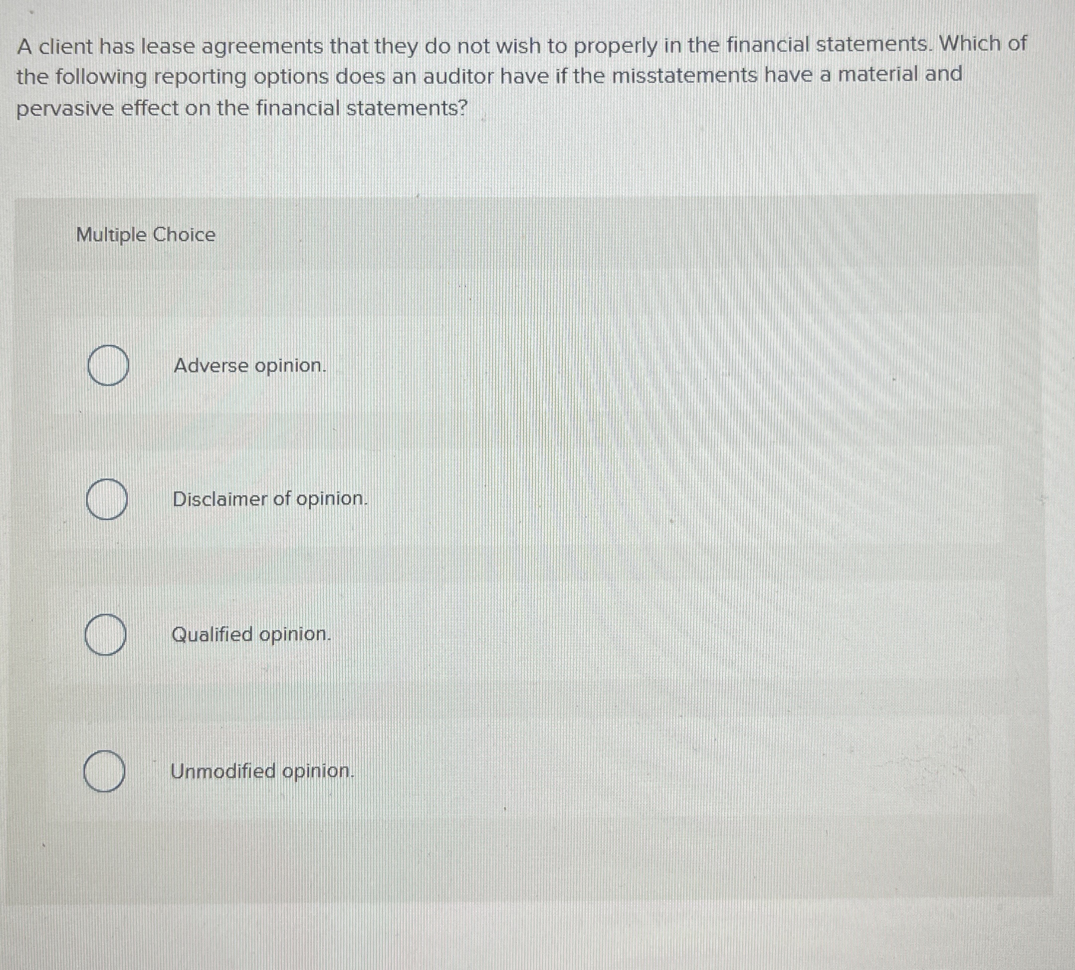 A client has lease agreements that they do not