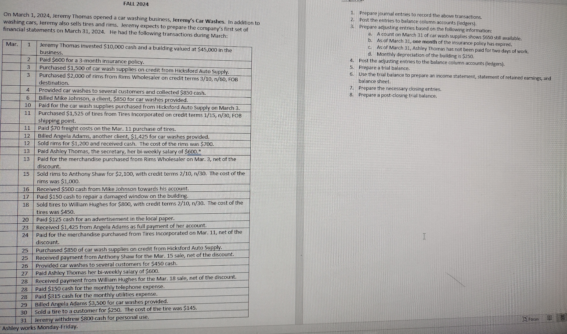 FALL 2 0 2 4 On March 1 , 2 0 2 4 , Jeremy Thomas